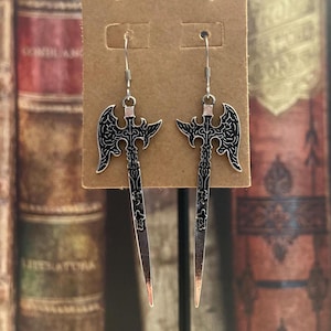 Fourth Wing Inspired Dragon Sword Earrings