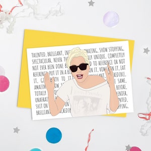 Lady Gaga Talented, Brilliant, Incredible,  A6 Digital Illustration Greetings Card