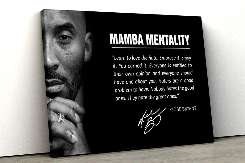 Kobe Bryant Canvas with motivation quote Wall Art Mamba | Etsy
