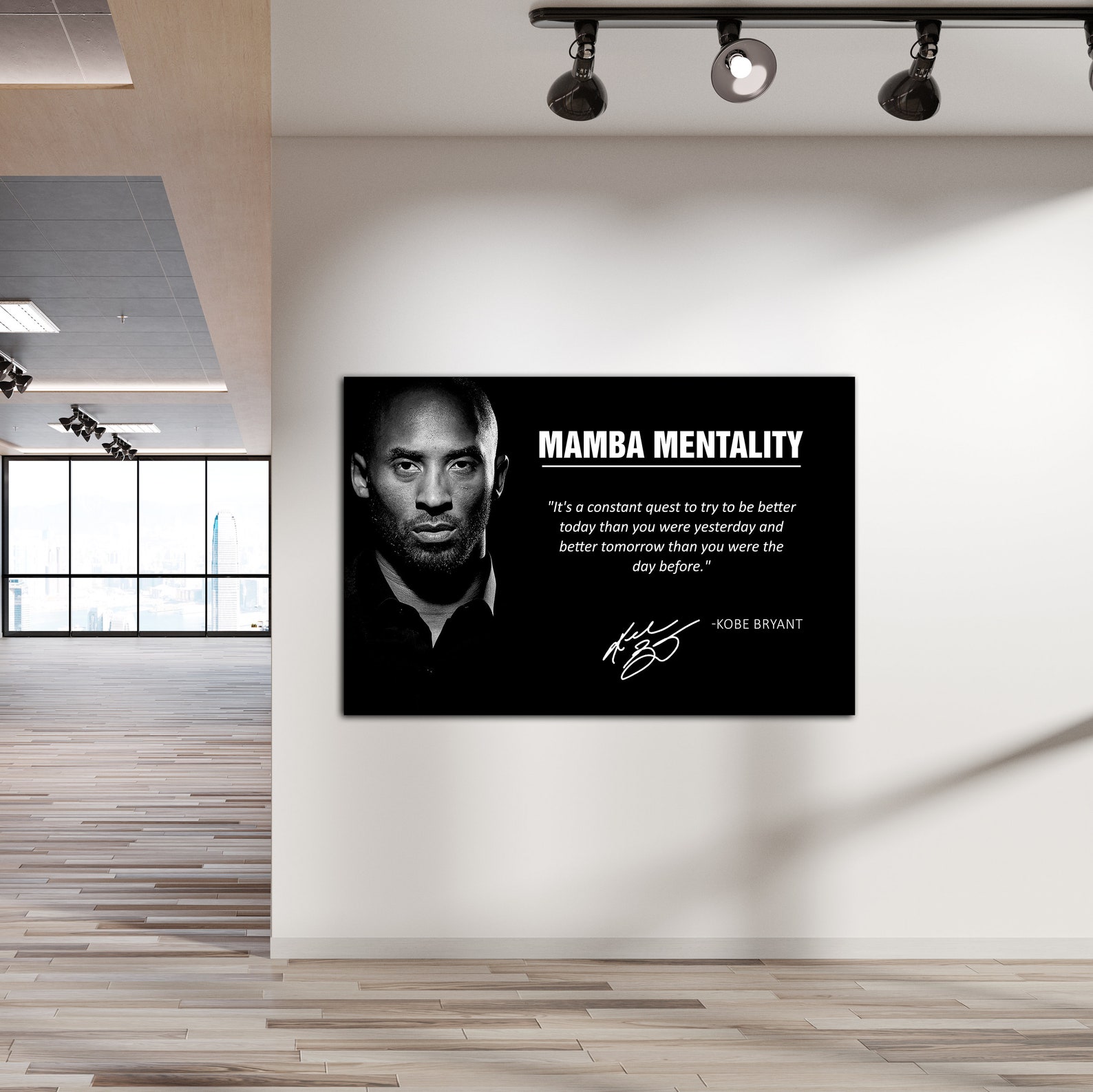Kobe Bryant Canvas with Motivation Quote Wall Art Mamba Etsy