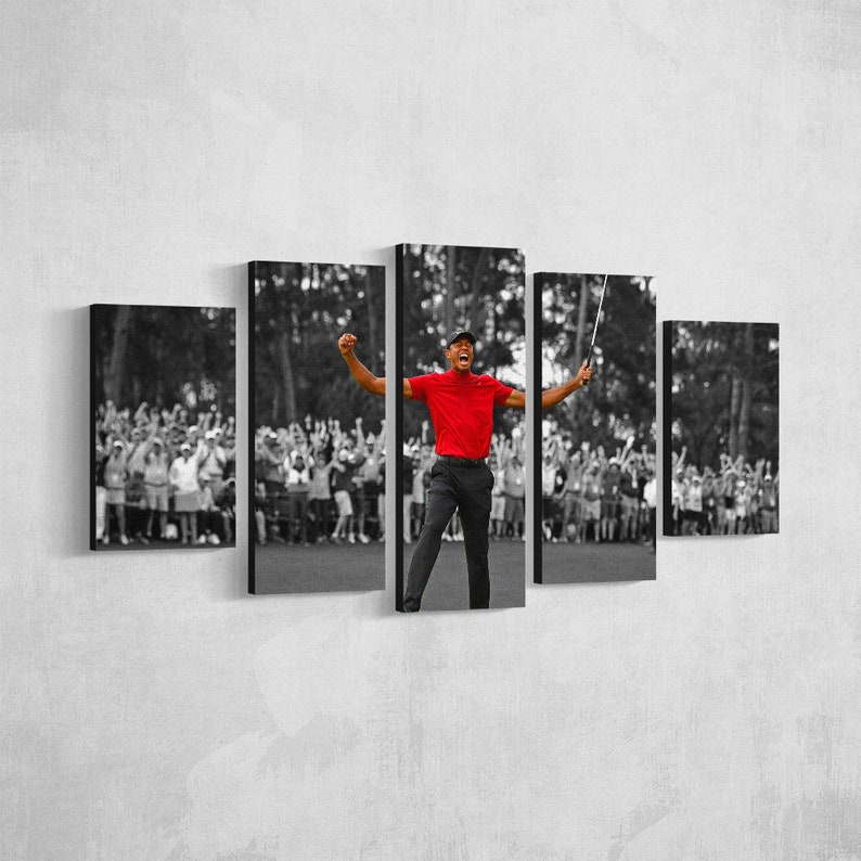 Tiger Woods The King Of Golf Masters Win 2019 Canvas Wall Etsy