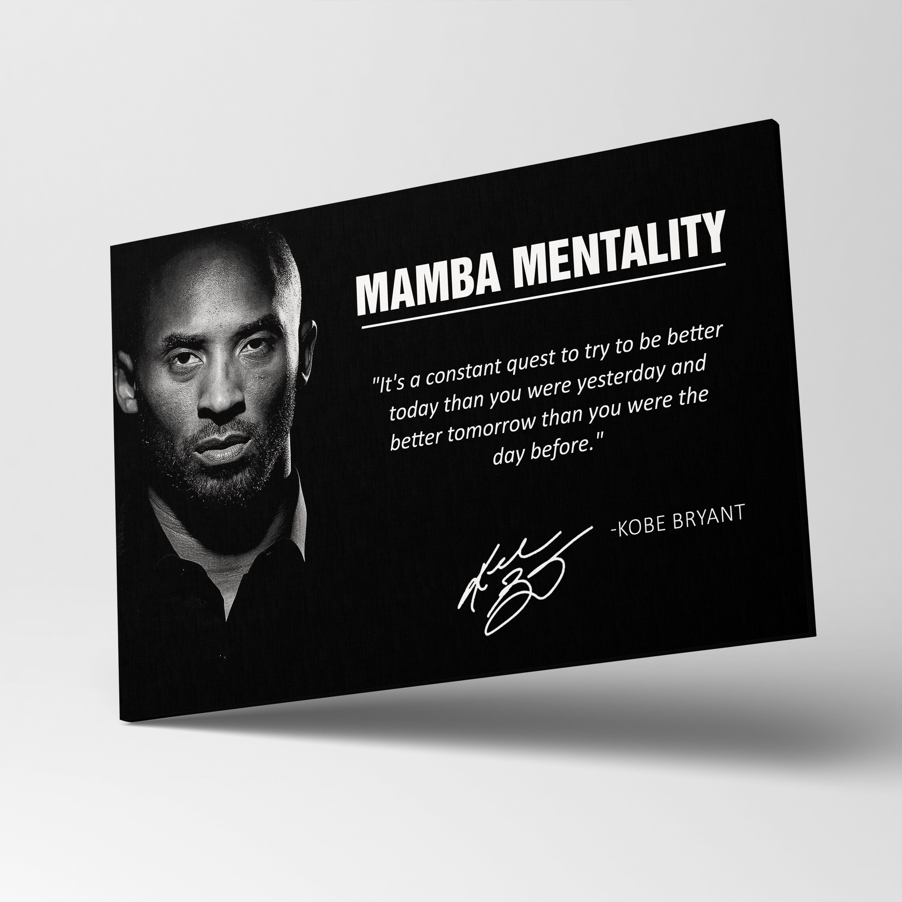 Kobe Bryant Canvas with Motivation Quote Wall Art Mamba Etsy