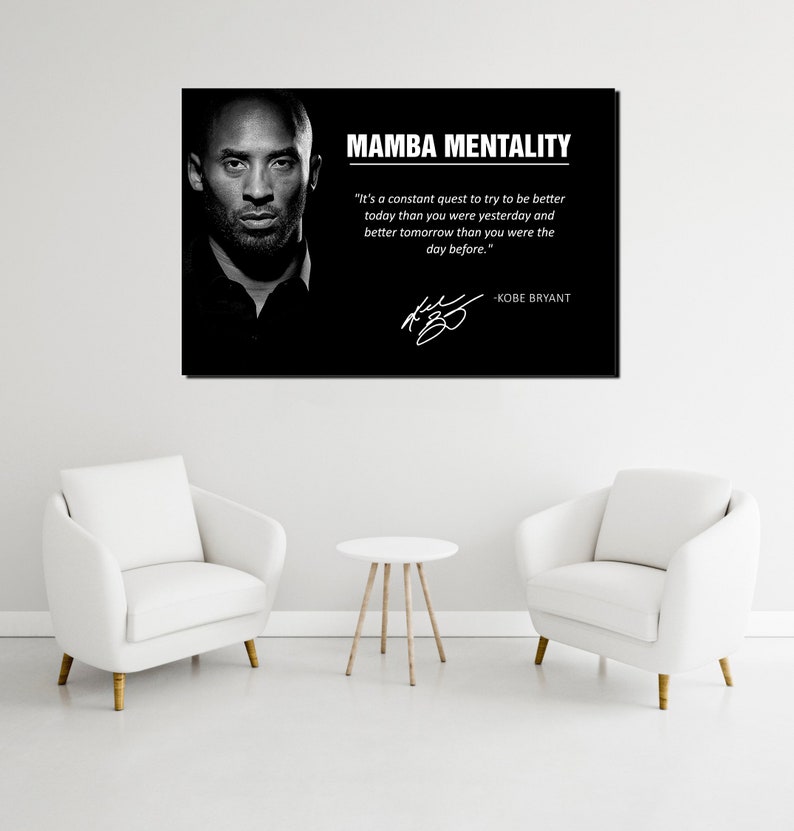 Kobe Bryant Quote Poster Kobe Bryant Canvas Mamba