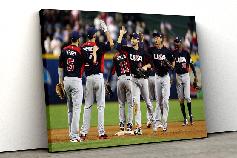USA Baseball team Victory Celebration Canvas wall art Etsy