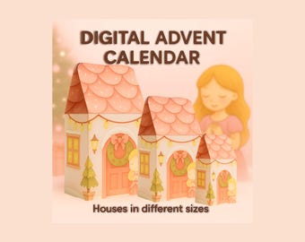 Princess Christmas Village Advent Calendar | DIY Paper Craft (pdf, png, svg)