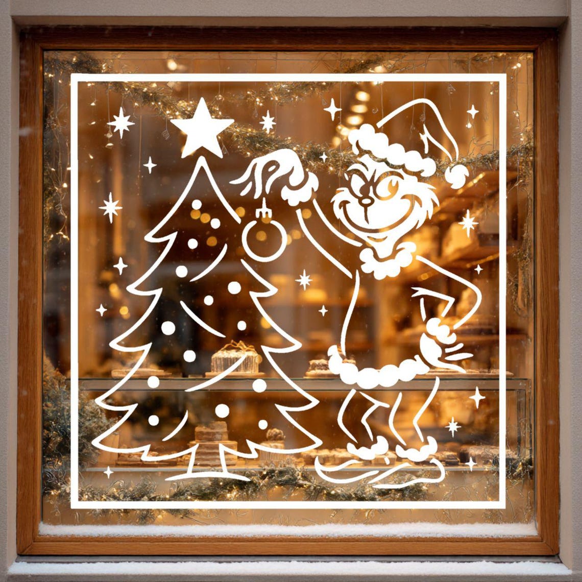 Christmas Window Stencil Set Holiday Character Tracing (PNG PDF SVG