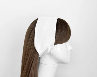 Weißes Seidenstirnband - schmales Stirnband, minimalistisch, einfarbig, Haarschmuck
