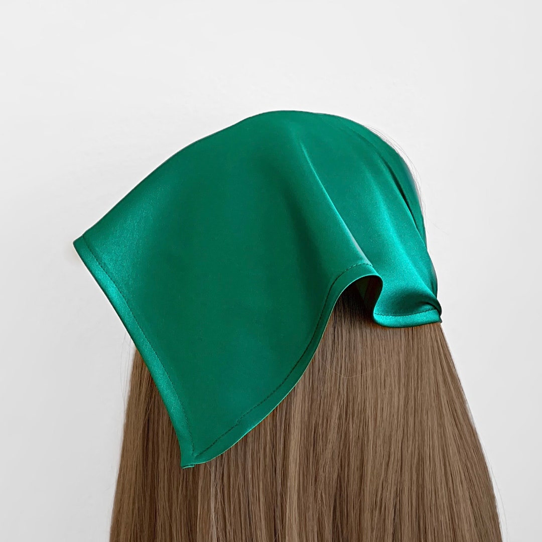 Satin Triangle Head Scarf Elastic Headband, Hair Bandana, Hair Scarf, Kercheif, Hair Scarf, Hair
