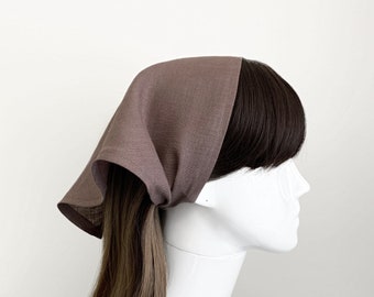 Linen Triangle Head Scarf, Wrap Elastic Headband, Hair Bandana, Kercheif, Hair Scarf, Hair Wrap, Women's Hair Accessories