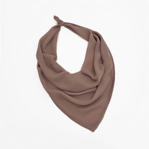 Muted Mauve Chiffon Bandana - Flowy Lightweight Sheer Dusty Rose Square Head Scarf - Headband, Summer. Headwear - Scarves, Accessories, Gift