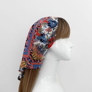 Floral Chiffon Self-Tie Hair Scarf - Sheer, Lightweight, Boho Floral Tile Headband, Trendy Hair Accessory for Summer Festivals, Hair Wrap
