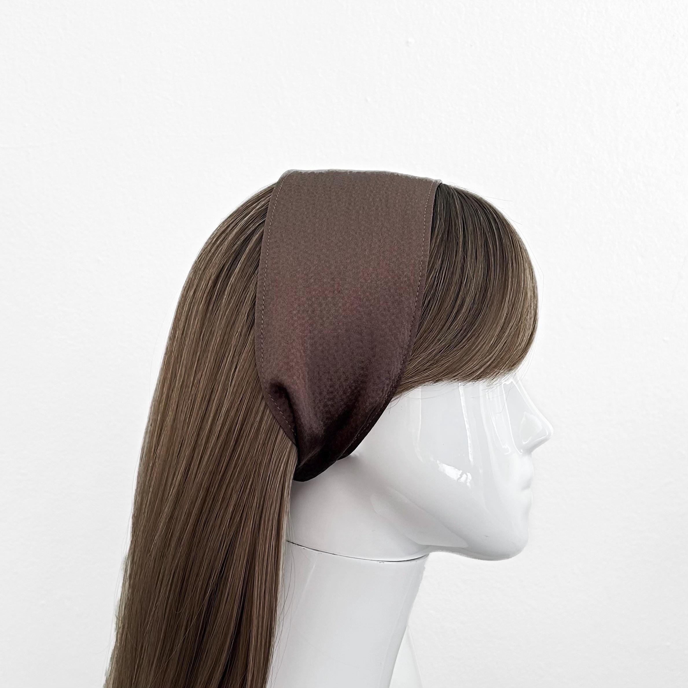 5768 Silk Headband - Thin, Satin, Non-Slip and Comfortable - Brown $_57.JPG?set_id=880000500F main image 3