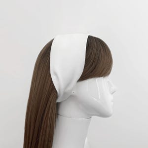 White Cotton Headband - Narrow, Hair Scarf, Bandanas, Wide Hairbands - Women&#39;s Hair accessories, Hair Wrap, Minimalist for Thick Thin Hair