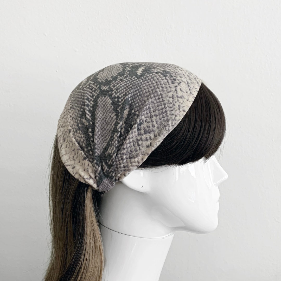 Snake Wide Headband Stretch Hair Scarf, Elastic Band, Fabric