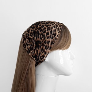 Leopard Cheetah Lace Wide Headband - Lace Hair Scarf, Bandanas, Hairbands for Women - Headwear, Hair Wrap, Head Band - Lightweight, Animal