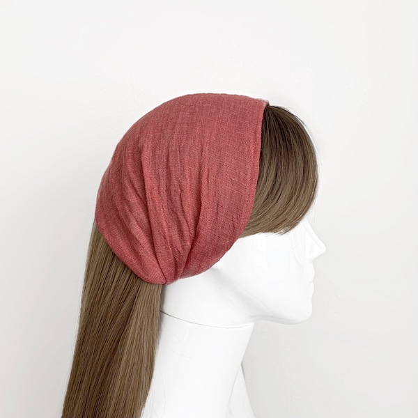 Cotton Gauze Wide Headband - Hair Scarf, Bandanas, Hairbands for Women - Headwear, Hair Wrap, Head Band, Minimalist, Modern