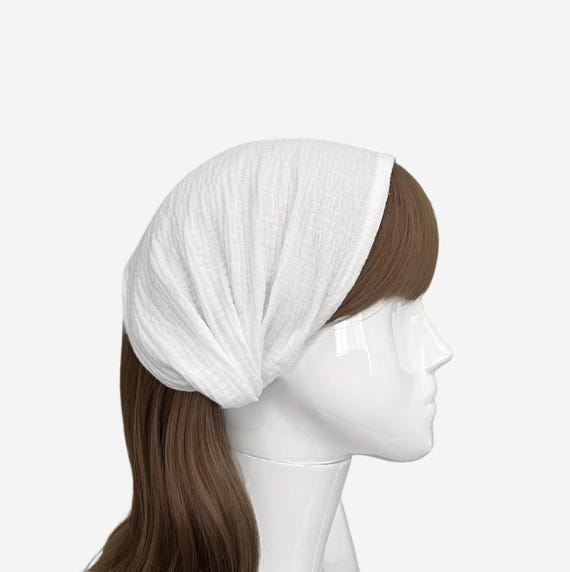 Organic Cotton Gauze Wide Headband – Lightweight, Boho, Hair Wrap, Minimalist, Women's Hair Accessory
