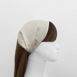 Cream Wide Headband - Silk and Rayon Blend - Hair Scarf, Bandanas, Wide Hairbands Hair Accessories, Gift, Hair Wrap, Minimalist