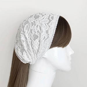 Lace Wide Headband With Lace Trim - Hair Scarf, Bandanas, Hairbands for Women - Headwear, Hair Wrap, Head Band, Minimalist - Lightweight