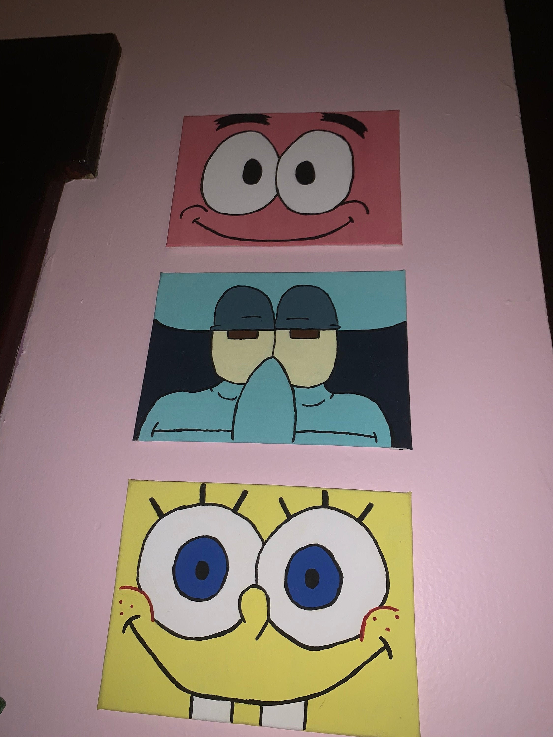 Spongebob Patrick Squidward Painting 3 piece set | Etsy