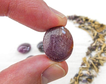 Ruby Cabochons from India • Natural High-Grade Purple Gemstones • Polished Loose Round Crystals