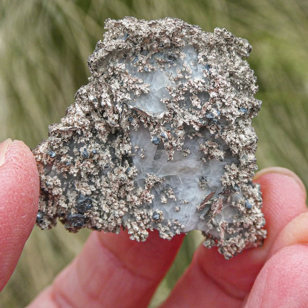 Silver on Calcite Specimen from Bouismas Mine, Morocco • Natural Arborescent Crystals • Raw Miniature Cluster