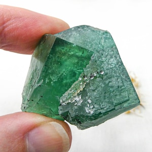 Green Fluorite Crystal Twin with Quartz from the Northern Lights Pocket, Diana Maria Mine, Weardale • Rare Natural Crystal Specimen