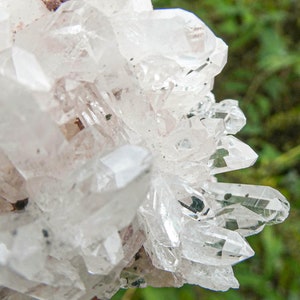 Pink Lemurian Quartz Specimen from Santander, Colombia • Raw High Grade Cluster • Natural Optical Clear Crystals