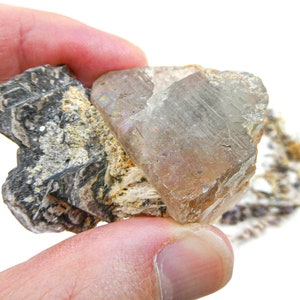 Topaz on Polylithionite with Albite Specimen from Volodarsk-Volynskii Mine, Ukraine • Rare high-grade Cluster • Raw Natural Crystals