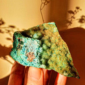 Chrysocolla with Malachite and Quartz Specimen from DR Congo • Raw Natural Druzy Blue and Green Crystals