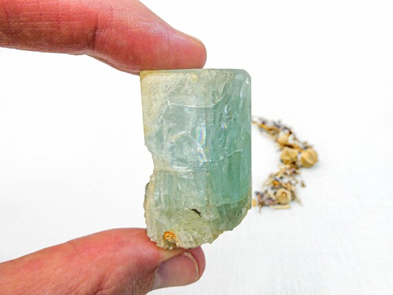 ナミビア産アクアマリン結晶標本：ブルーベリル原石、エロンゴ山脈