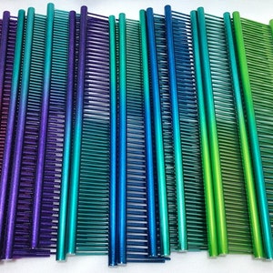 Custom powder coated 7 1/2" medium coarse Stainless Steel grooming combs