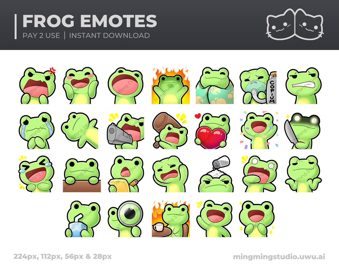 Frog Emotes 26 Cute Green Frog Emotes for Twitch, Youtube And/or