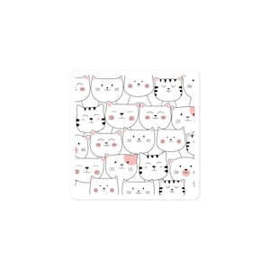 Cartoon Cat Faces Bubble-free stickers, Cut Cat Sticker