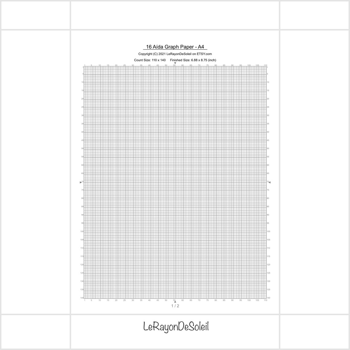 16 AIDA Cross Stitch Graph Paper Template Print It in US Etsy