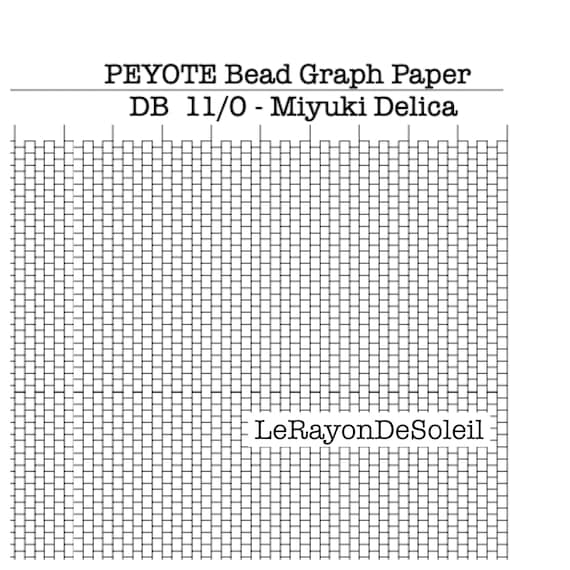 11/0 PEYOTE Graph Paper Template DB 11/0 Miyuki Delica Beads | Etsy