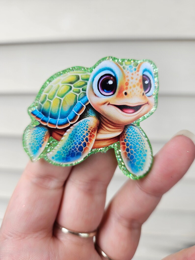 Sea Turtle Badge Reel, Paperclip Bookmark, Keychain, Phone Socket, or ...