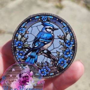 Bluejay Badge Reel, paperclip bookmark, keychain, phone socket, or magnet