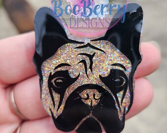 Französische Bulldogge kundenspezifische Ausweis Reel, Büroklammer Lesezeichen, Schlüsselanhänger, Telefone Sockel oder Magnet