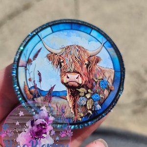 Highland Cow Badge Reel, paperclip bookmark, keychain, phone socket, or magnet