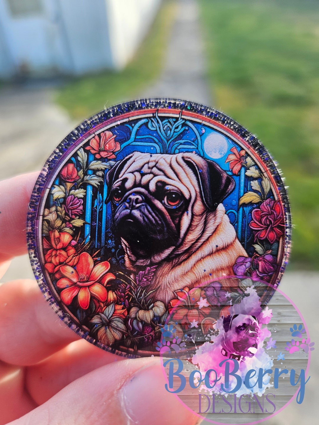 Pug Badge Reel Paperclip Bookmark Keychain Phone Socket or Etsy