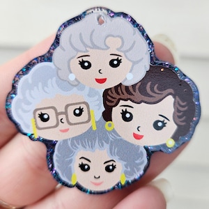 Golden Girls Badge Reel, paperclip bookmark, keychain, phone socket, or magnet