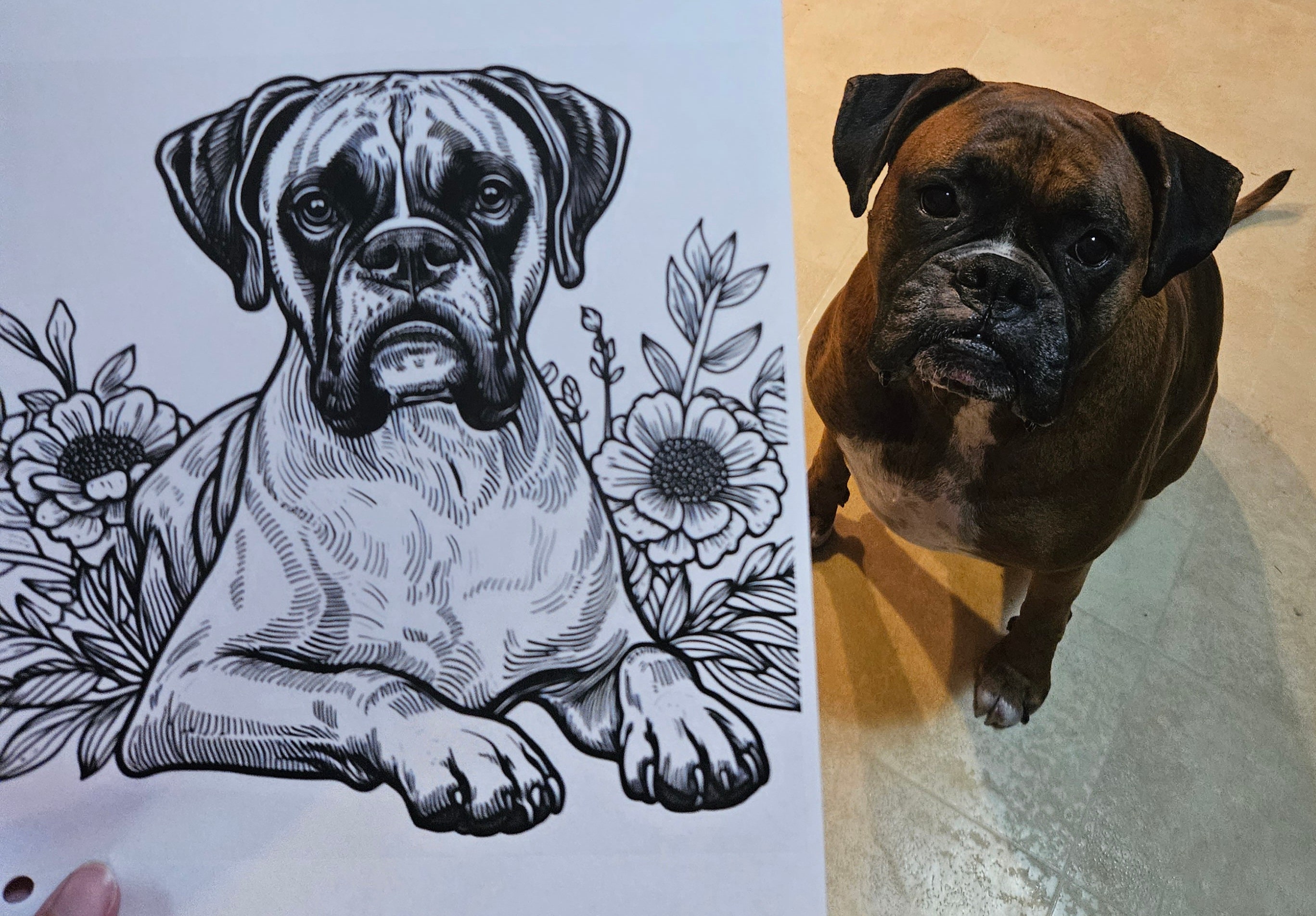 Boxer Coloring Pages - Etsy