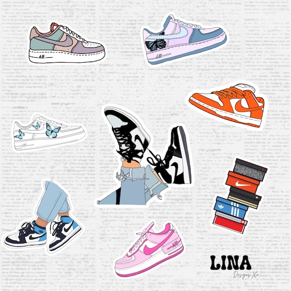 Sneaker Head Sticker / Nike Shoe Stickers /Nike Dunk Stickers /HydroFlask Stickers
