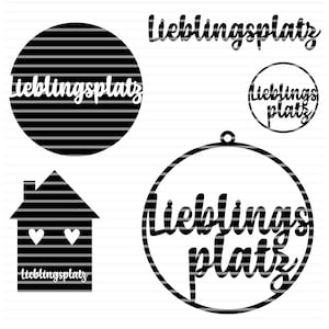 Favorite place, SVG + DXF, plotter file, laser file