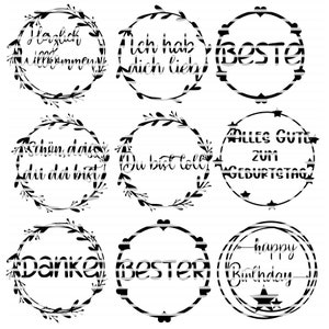 Plotterbestand, wensen, bedankt, welkom, gelukkige verjaardag