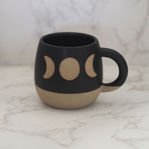 Moon Phases Black Mug