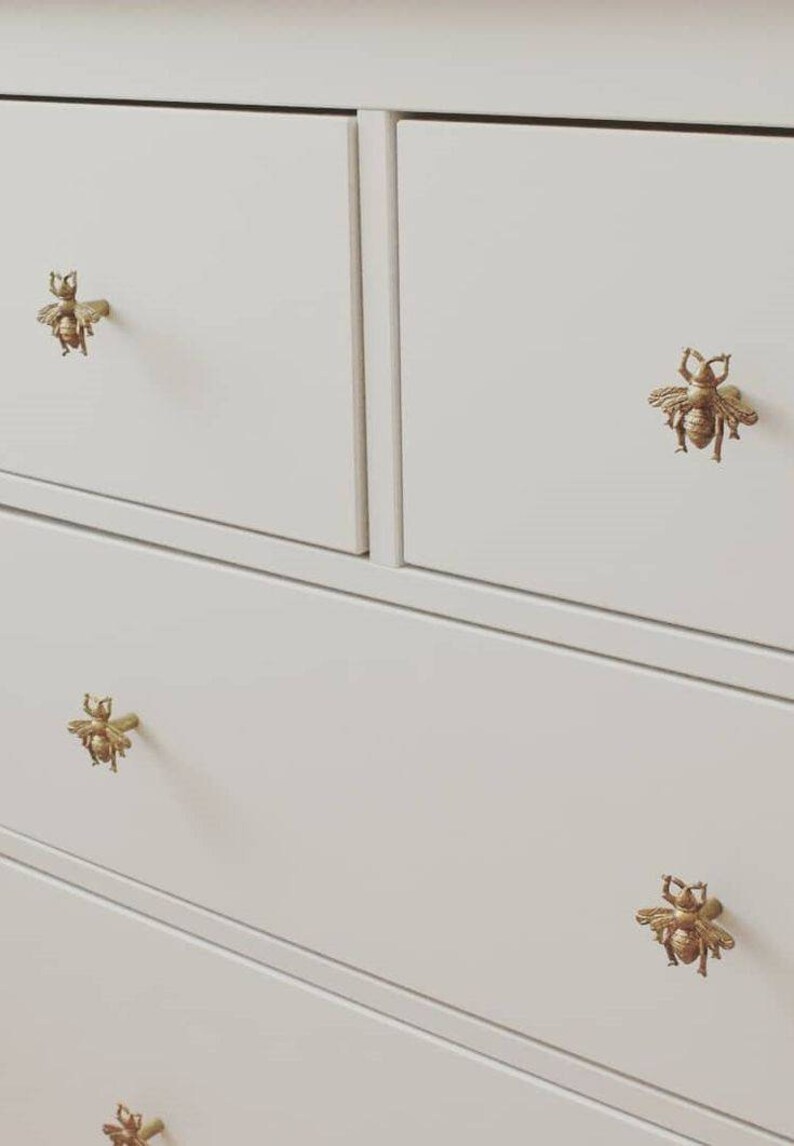 Gold bee vintage drawer knob Etsy