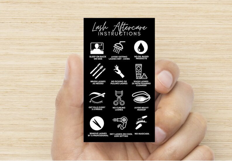 Lash Extension Aftercare Card Lash Artist Business Card Etsy