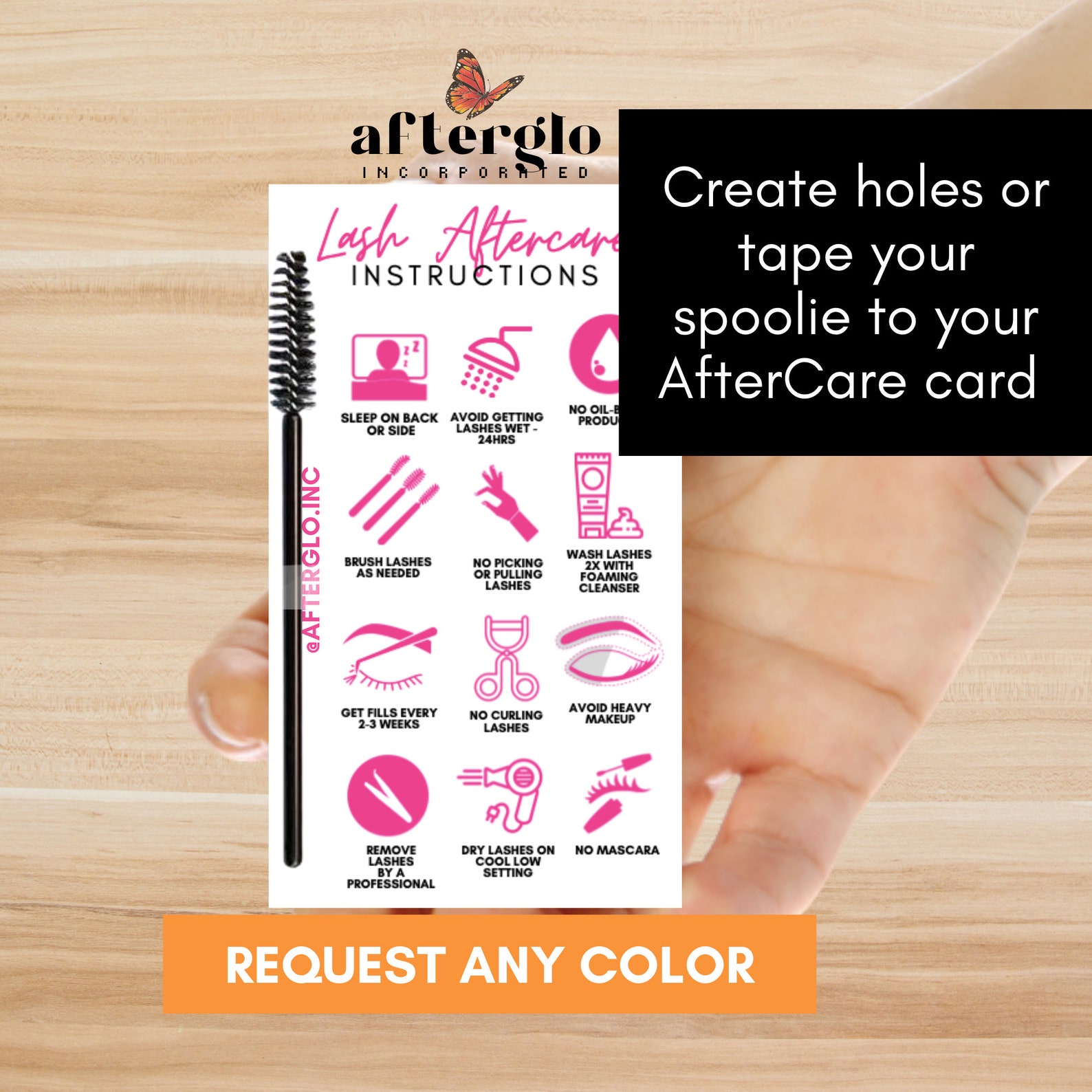 Lash Extension SPOOLIE Aftercare Card Lash Artist Business Etsy